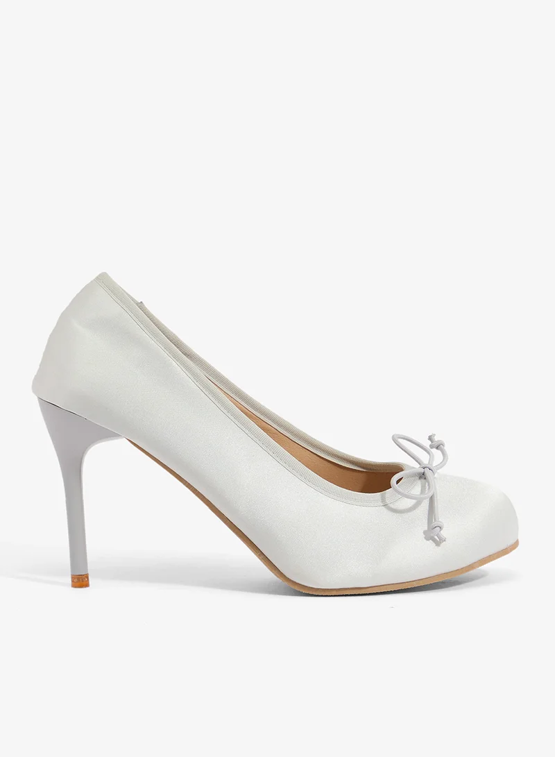 Ginger Silver Ballet Heels High